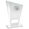 Picture of White|silver Printed Glass Plaque With Boxing Insert With Plate - 7.25in