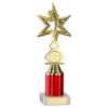 Picture of Gold|red Dance|gym Star Figure Assembled On Marble - (1" Cen|2" Tube) 9in