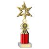 Picture of Gold|red Dance|gym Star Figure Assembled On Marble - (1" Cen|2" Tube) 9in