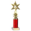 Picture of Gold|red Dance|gym Star Figure Assembled On Marble - (1" Cen|3" Tube) 10in