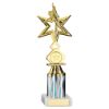 Picture of Gold|silver Dance|gym Star Figure Assembled On Marble - (1" Cen|2" Tube) 9in