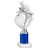 Picture of Silver|blue Dance|gym Figure Assembled On Marble - (2" Cen|2" Tube) 9in