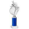 Picture of Silver|blue Dance|gym Figure Assembled On Marble - (2" Cen|3" Tube) 10in