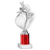 Picture of Silver|red Dance|gym Figure Assembled On Marble - (2" Cen|2" Tube) 9in