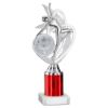 Picture of Silver|red Dance|gym Figure Assembled On Marble - (2" Cen|2" Tube) 9in