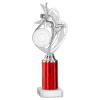 Picture of Silver|red Dance|gym Figure Assembled On Marble - (2" Cen|3" Tube) 10in