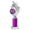 Picture of Silver|purple Dance|gym Figure Assembled On Marble - (2" Cen|3" Tube) 10in