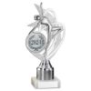 Picture of Silver|white Dance|gym Figure Assembled On Marble - (2" Cen|1" Tube) 8in
