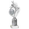 Picture of Silver|white Dance|gym Figure Assembled On Marble - (2" Cen|2" Tube) 9in