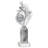 Picture of Silver|white Dance|gym Figure Assembled On Marble - (2" Cen|3" Tube) 10in