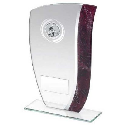 Picture of Jade Glass Claret~silver Marble Detail With Angling Insert And Plate