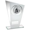 Picture of White|silver Printed Glass Plaque With Angling Insert With Plate - 6.5in
