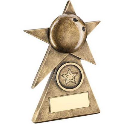 Picture of Brz~gold Ten Pin Star On Pyramid Base With Plate (1in Centre)