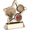 Picture of Brz|gold Basketball Mini Star With Plate (1in Centre) - 4.25in