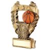 Picture of Brz|gold|orange Basketball 3 Star Wreath Award With Plate - 5in