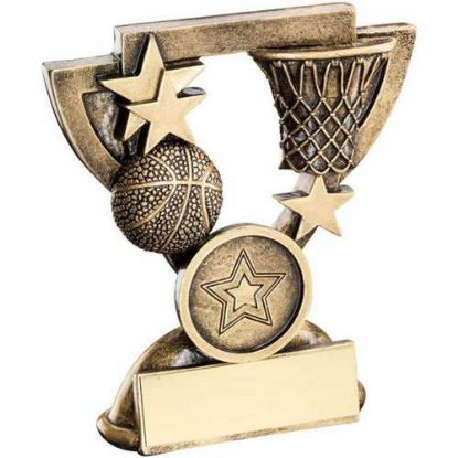 Picture of Brz~gold Basketball Mini Cup With Plate (1in Centre)