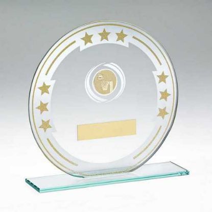 Picture of Jade~silver~gold Round Glass With Netball Insert And Plate