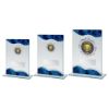 Picture of Jade|blue|silv Glass Rectangle With Silver Trim Trophy (2in Centre) - 6.5in