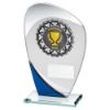 Picture of Jade|blue|silv Glass With Silv|blk Trim Trophy  - (1in Centre) 7.25in
