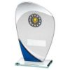 Picture of Jade|blue|silv Glass With Silv|blk Trim Trophy  - (1in Centre) 7.25in