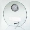 Picture of Jade Glass Round Plaque With Silv|blk Trim Trophy - (2in Centre) 5.75in