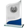 Picture of Jade|blue|silver Pointed Glass With Silver|blk Trim Trophy (1in Centre) - 6.5in