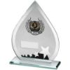 Picture of Jade|blk|silv Glass Teardrop Plaque With Silv|blk Trim Trophy (1in Cen) - 8in