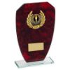 Picture of Jade Glass With Red Marble Backing And Gold Trim Trophy (1in Centre) - 6.5in