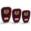 Picture of Jade Glass With Red Marble Backing And Gold Trim Trophy (1in Centre) - 6.5in