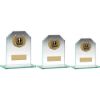 Picture of Jade Glass Rectangle Plaque With Gold|blk Wreath Trim Trophy (1in Cen) - 3.75in