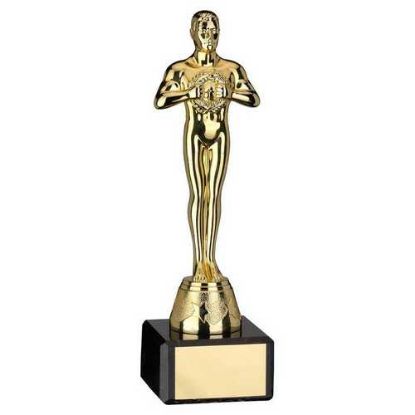 Picture of Gold Plastic Achievement Figure On Black Marble Trophy