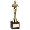 Picture of Gold Plastic Achievement Figure On Black Marble Trophy - 8in