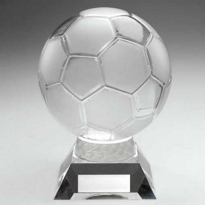 Picture of Large Clear Glass Football With Plate
