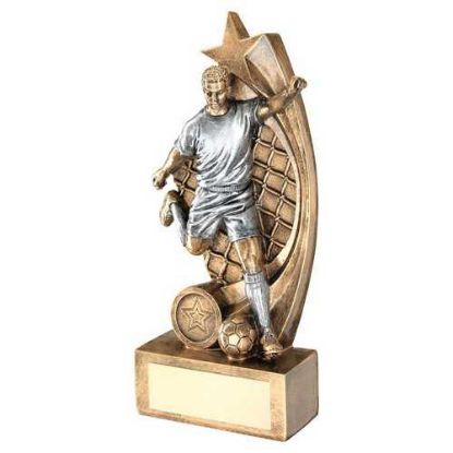 Picture of Brz|pew Male Football Figure On Star Net Backing With Plate (1in Centre) - 9"