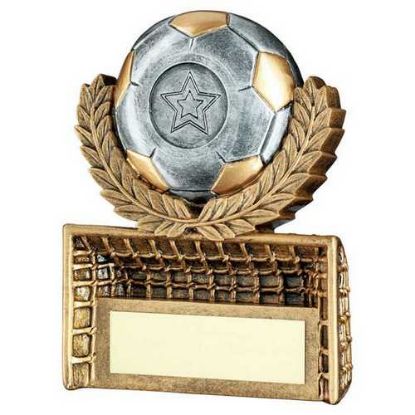 Picture of Brz~pew~gold Mini Football Wreath On Net With Plate (1in Centre)