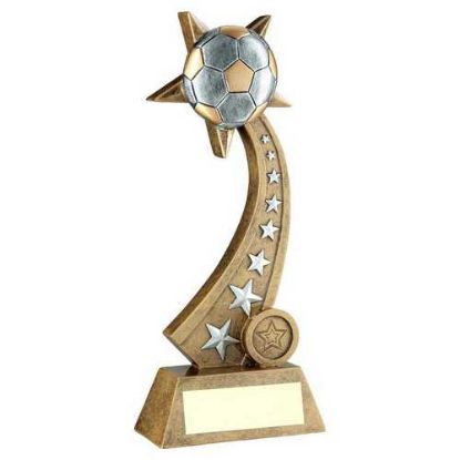 Picture of Brz~pew~gold Football On Star Trail With Plate (1in Centre)