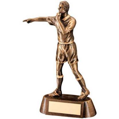 Picture of Brz~gold Resin Referee Figure With Plate