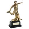 Picture of Antique Gold Premium Male Football Figure On Black Base With Plate - 12in