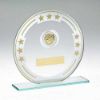 Picture of Jade|silver|gold Round Glass With Football Insert And Plate - 6.25in