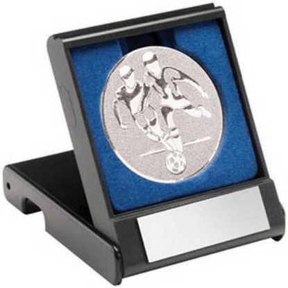 Picture of Black Plastic Box With Football Players Insert Silver