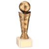 Picture of Bronze|gold Plastic Football Figure On Cream Marble Trophy - 7.25in