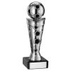 Picture of Silver|black Plastic Football Figure On Black Marble Trophy - 6.75in
