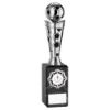 Picture of Silver|black Plastic Football Figure On Black Marble Trophy - (1in Cen) 10in