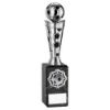 Picture of Silver|black Plastic Football Figure On Black Marble Trophy - (1in Cen) 10in