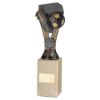 Picture of Pewter|gold Plastic Wembley Figure On Cream Marble Trophy - (1in Cen) - 10in