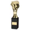 Picture of Gold|black Plastic Wembley Figure On Black Marble Trophy - (1in Cen) - 10in