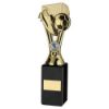 Picture of Gold|black Plastic Wembley Figure On Black Marble Trophy - (1in Cen) - 10in