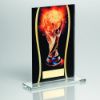 Picture of Clear Glass Rectangle With Printed Football With Plate (5mm Thick) - 7.25in