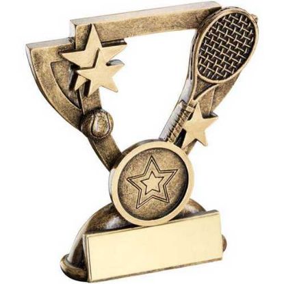 Picture of Brz~gold Tennis Mini Cup With Plate (1in Centre)