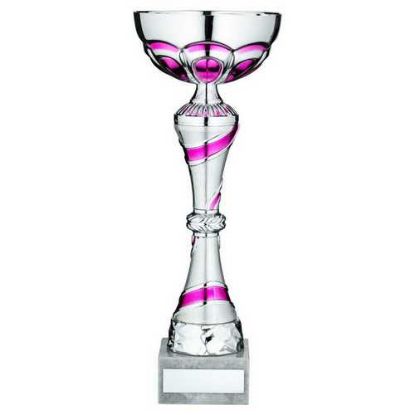 Picture of Silver~pink Trophy Cup With Plate